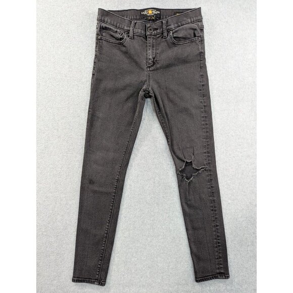 Lucky Brand Denim - Lucky Brand Jeans Womens Size 8 Black Brooke Skinny Destressed Tapered